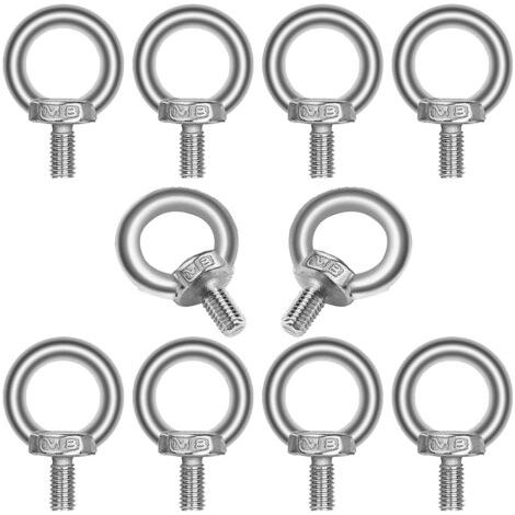 Accessoire de levage,Lot de 10 Boulons à œil M8 en acier inoxydable 304 - Anneau de Levage (1/5)