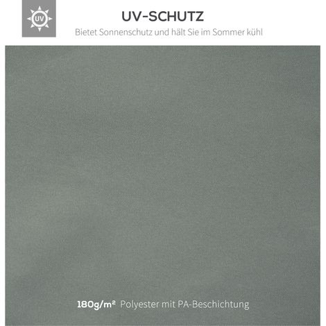 Toit de remplacement Outsunny pour pergola 3x4 m, imperméable, double couverture, en polyester gris anthracite, pour abri de jardin.