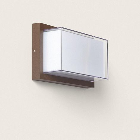 Applique da Parete per Esterni LED 12W Alluminio CCT Selezionabile Doppio Diffusore Caelia Ossido (1/4)
