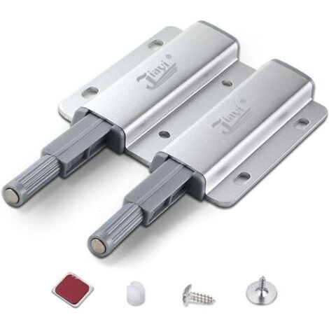 Poussoir Porte Placard, Push to Open Aimant Poussoir Porte Placard Double Poussoir de Porte Loquet Magnetique pour Meuble Armoire Tiroir Touche Latche Fermeture Ouverture Push Pull Systeme