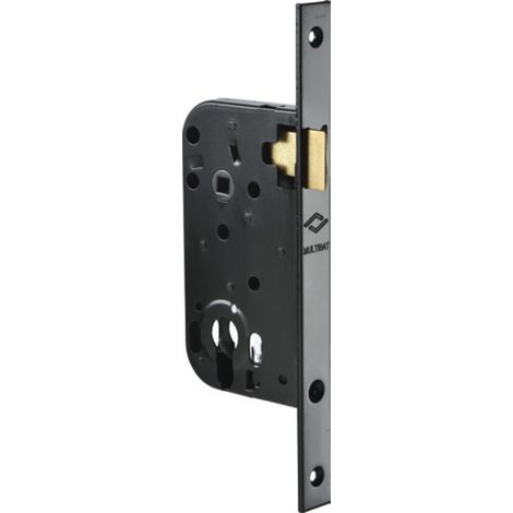 Serrure à larder MULTIBAT axe 50mm finition noir à bout carré sans main JPM 220000 01 1B
