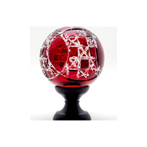 Boule de rampe cristal rouge Mousson pied noir