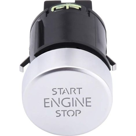 Bouton d'arrêt de démarrage du moteur, Interrupteur à bouton-poussoir d'arrêt de démarrage du moteur Interrupteur de voiture sans clé Compatible avec 2008-2016 Sharan 5N0959839 5N0 959 839 (1/5)