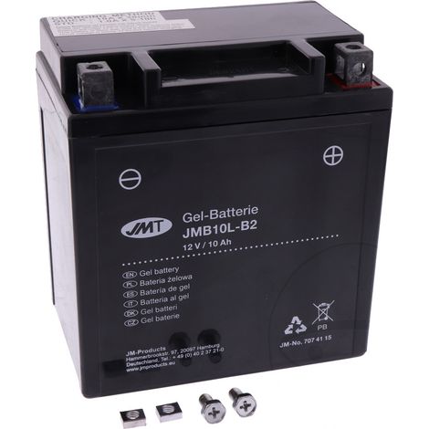 Batterie gel JMT YB10L-B2 12V 10Ah (équivalent Yuasa YB10L-B2)