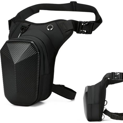 Sacoche de Jambe Moto Sac Banane Pochette Ceinture Sac de Jambe Capacité Extensible Coque EVA Sangle de Jambe Réglable pour Pêche Randonnée Cyclisme (1/5)