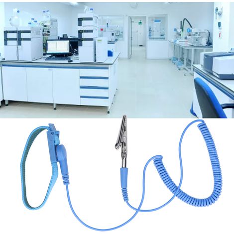 Bracelet antistatique réglable et réutilisable pour équipements électroniques, bleu - Protection ESD (1/5)