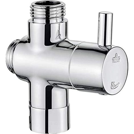 3 voie douche, laiton chromé, entrée de commutateur de douche universelle (G1/2 pouces) et 2 sorties (G3 / 4 pouces et G1/2 pouces) (1/5)