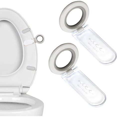 WC Deckellift Verhindert das Berühren des WC Sitzgriffs Praktischer und hygienischer für Ihr Badezimmer 2 teiliges Set Weiß (1/5)