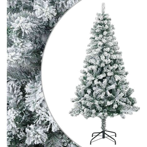 Artificial Christmas Tree 120 cm PVC and Steel Green and White vidaXL (1/5)