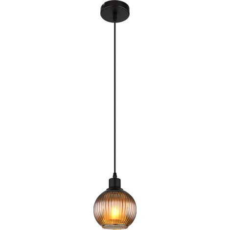 Globo - lampada a sospensione - ZUMBA - nero - vetro - Ø 15cm -