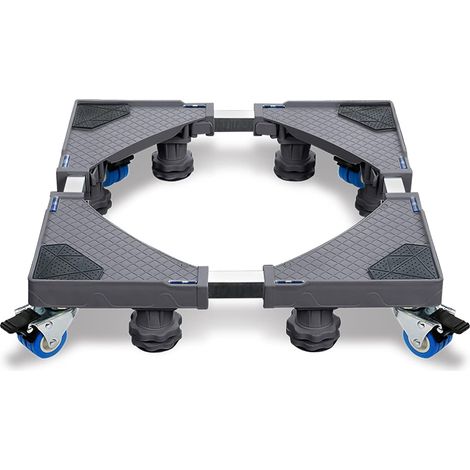 Waschmaschinen 8 Fuß Untergestell Einstellbare Waschmaschinen Sockel MAX 300kg Waschmaschinensockel für Trockner, Gefrierschrank (Grau, mit 4 Rollen) NAIZY (1/5)