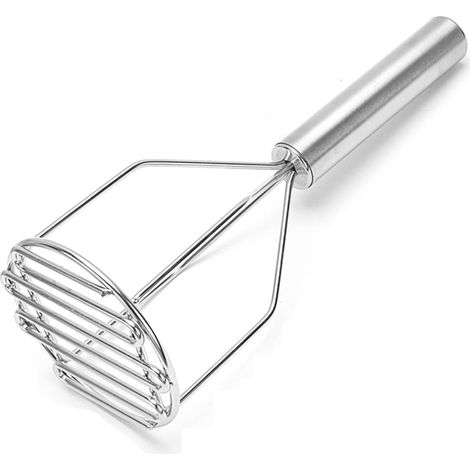 Presse-purée en acier inoxydable avec long manche pour haricots, avocats, fruits et légumes - Ustensile de cuisine, une pièce (1/4)