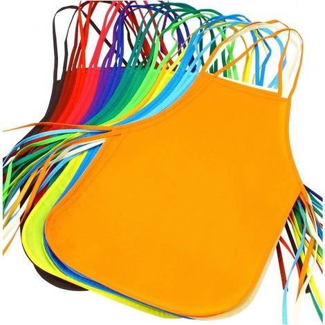 Kids Artists Smocks and Aprons,12 Pieces Children Artists Aprons Waterproof Fabric Aprons Painting Drawing for 2-8 Years Old Kids Crafts & Art Painting Activity, Cooking
