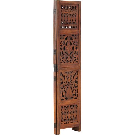 Paravent Cloison de séparation 3 panneaux, Pour Jardin, Balcon, Terrasse Marron 120x165cm Bois manguier OIB2511E (1/5)