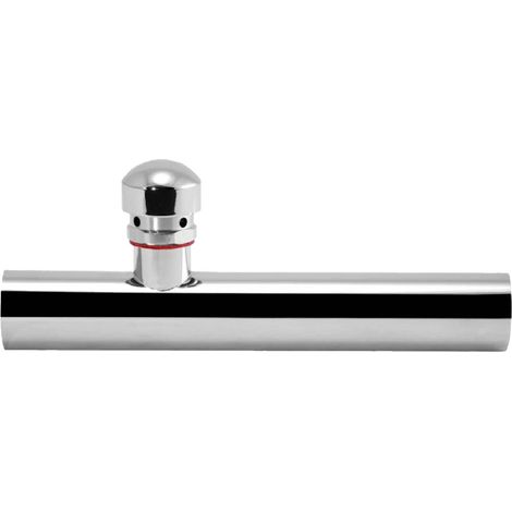 tecuro Wandrohr 200 mm mit Rohrbelüfter für Siphon Geruchsverschluss, Messing verchromt (1/3)