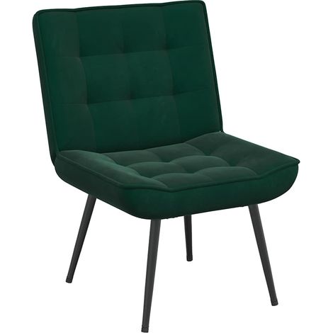 Chaise de relaxation vert foncé 64x74x84 cm velours (1/5)