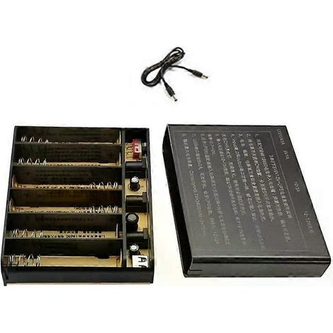 DIY-USV-Netzteilbox (6x 18650 Akku, 5V USB + 9V/12V, 55x21mm) für WLAN-Router, Modem, Überwachungskamera und DVR (1/4)