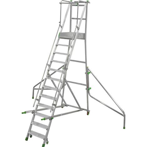 FACAL - Escabeau Aluminium Roulant avec Stabilisateurs Castiglia (1/5)