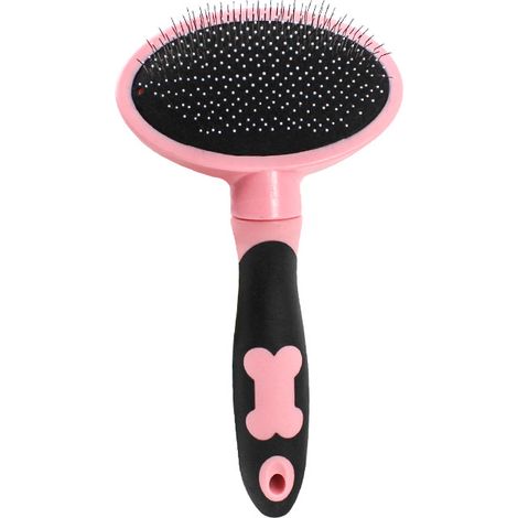 Pet Brosse Chiens et Chats Autonettoyante Peigne,Brosse de toilettage pour Animaux de Compagnie Convenant aux Poils Longs et Courts, Outil pour l'épilation des Chiens et des Chats--rose (1/2)
