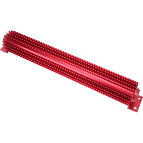 Radiateur d'huile de transmission à ailettes en aluminium 18 pouces refroidissement rapide anodisé universel pour voiture camion rouge (1/5)