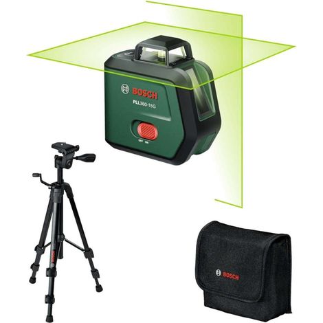 Laser lignes croisées PLL360-15G Bosch Set, 1 x batterie BA 3.6V 2.0Ah avec trépied et poche (1/5)
