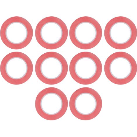 10 Rouleaux Ruban Adhésif Double Face PET Rouge Forte Adhérence Imperméable Fixation Robuste Ruban de Montage 1mm (1/5)