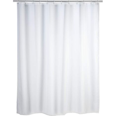 Wenko 19146100 Tenda Doccia Monocolore Lavabile, Poliestere, 180 x 200 cm, Bianco (1/5)