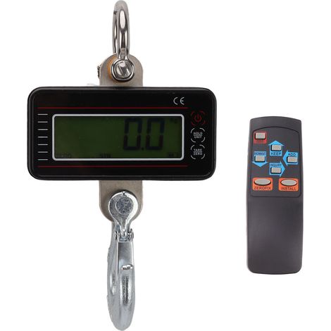 Pesage numérique suspendu 500 kg, balance grue électronique robuste noire avec télécommande sans fil, haute précision, usage professionnel (1/5)