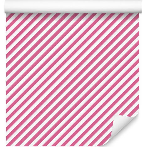 Papier peint à rayures rose poudré, motifs doux pour salon et chambre 50x1000 cm (1/5)
