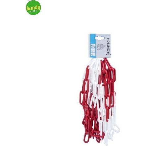 Catena segnaletica pretagliata Ø 6 mm. in plastica bianco/rosso 2,5 mt. (1/2)