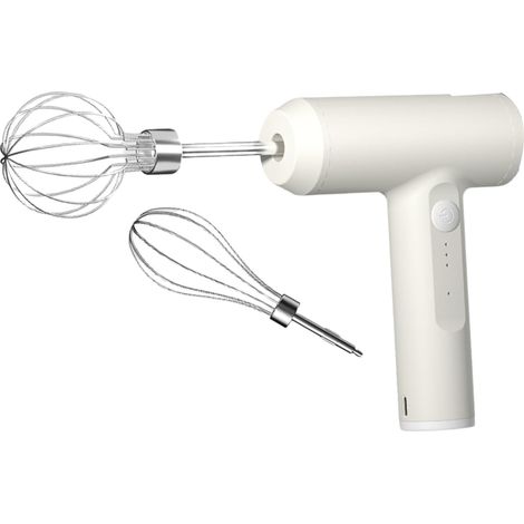 Fouet électrique, blanc, sans fil, USB, rechargeable