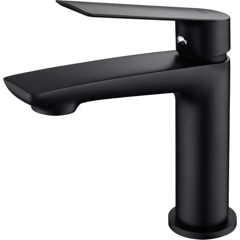 Mice - Grifo de lavabo, Monomando griferia de baño, Mezclador Baño agua Fria / Caliente Color Negro Mate (1/4)