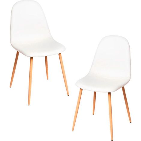 Packs Sillas Comedor - Pack 2 Sillas Teok Polipiel - Blanco (1/5)