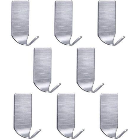Crochets forts Crochet Mural Crochets muraux en Acier Inoxydable imperméable à l'eau pour la Robe Robe Serviette Porte-clés Sacs de Noël Lumières-Accueil Cuisine Salle 8-Pack