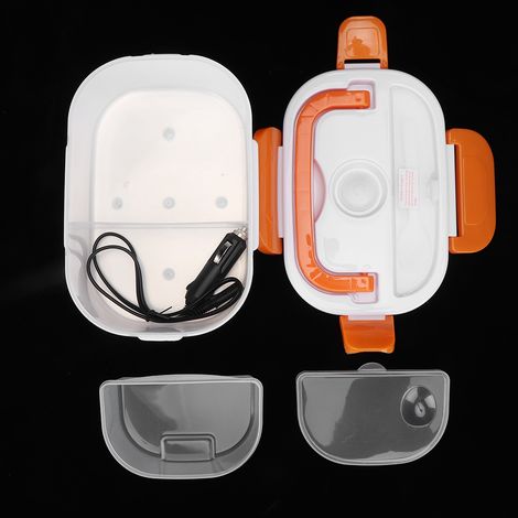 Portable 12V voiture chauffage électrique boîte repas bento réchauffeur conteneur aliments chaud orange (1/5)