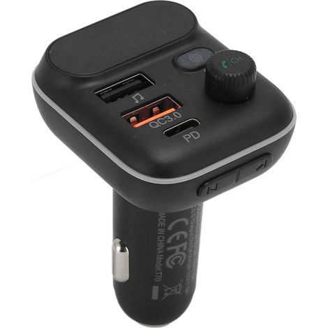 Transmetteur FM Voiture Bluetooth 5.0 USB Multifonction Mains Libres Radio Récepteur Chargeur Téléphone pour Véhicules (1/5)