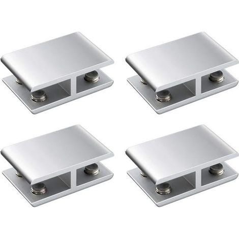 Set mit 4 verstellbaren, doppelseitigen Halterungen aus Aluminiumlegierung für Glasböden, Klemmhalterung für 8–10 mm Dicke, 180 Grad (1/5)