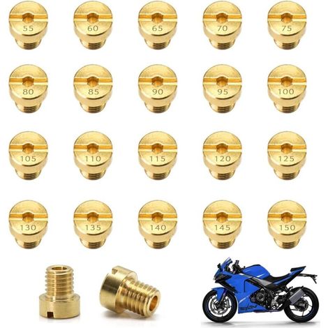 20 pezzi di getto principale per carburatore, getto principale M5, ugelli per carburatore in ottone, getto per carburatore per scooter, moto e ciclomotori compatibile Dellorto PHBG