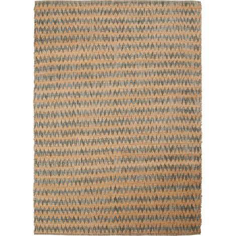 Tapis kilim fait main en chanvre 170x240 beige rectangle motif géométrique (1/5)