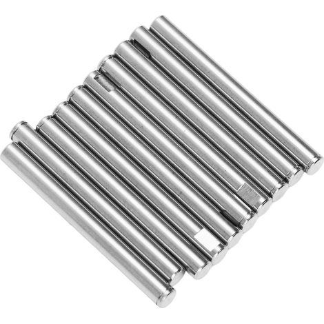 10 tiges de moteur RC argentées de 4 mm de diamètre et 39 mm de longueur pour modèles réduits d'avions, voitures et bateaux. Tiges rondes pour moteurs brushless. (1/5)