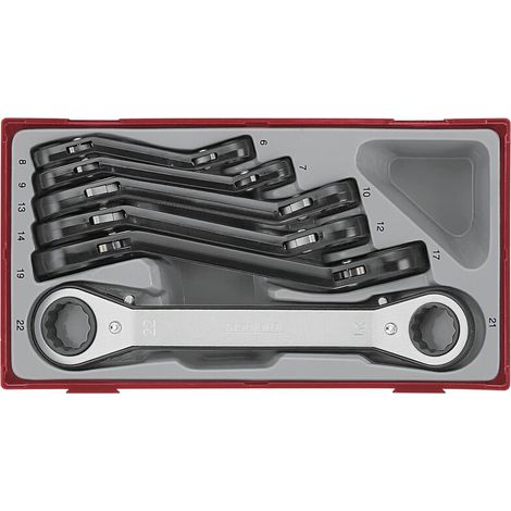 Jeu de clés à cliquet coudées TENGTOOLS TTRORS 6 Pièces 116700105