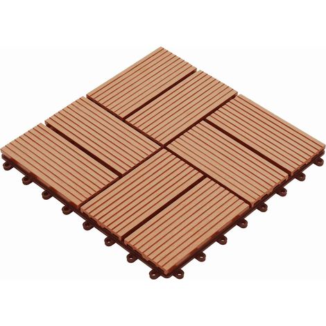Terrassenfliese 11 pcs Teak 30 x 30 cm WPC vidaXL