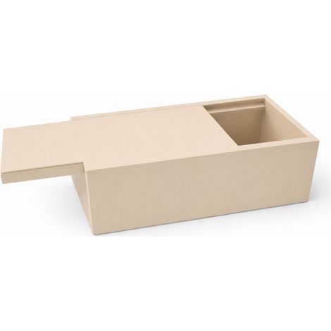 Boîte de rangement beige avec couvercle coulissant pour petits objets (1/3)