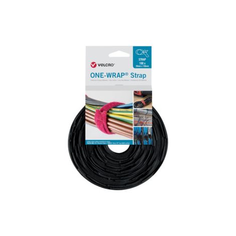 VELCRO Klettkabelbinder ONE-WRAP Strap 20 x 200mm, schwarz, 100 Stück (1/3)