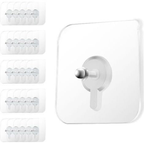 40pcs Adhesif Accroche Tableau Sans Percer, Fixation Murale Sans Percer, Attaches Murales Transparentes Pour Accrocher Photos, Œuvres D'art, Décorations, Résistant À L'eau Et Réutilisa (1/5)