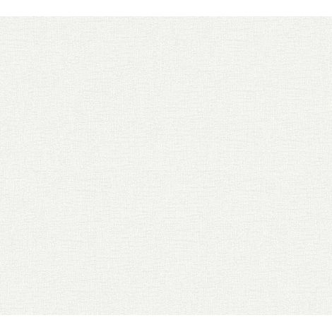 Papier peint blanc cassé uni Tapisserie blanche pour couloir et salon Papier peint moderne intissé texturé pour chambre (1/5)