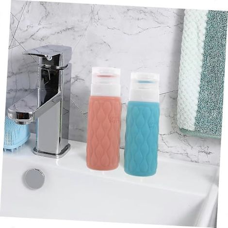Flasque de réservoir en silicone, lot de 4, 100 ml, pompe d'emballage, flacon de baume schampo