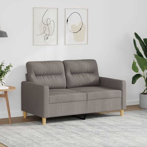 Sofá de 2 plazas de tela gris taupé 120 cm