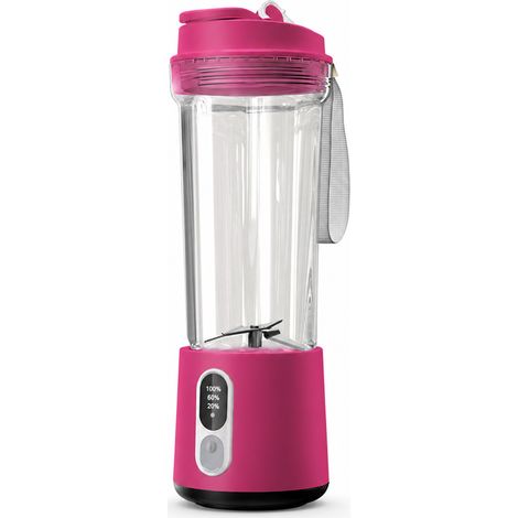 Blender Portable Rechargeable pour Jus et Smoothies, Rose, Modèle BJ-500A (1/5)