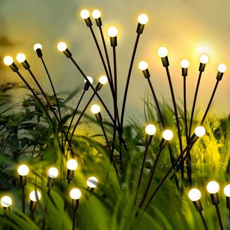 Lampes solaires d'extérieur étanches, lampes solaires oscillantes pour jardin, décoratives pour extérieur, (blanc chaud, lot de 4) (1/4)